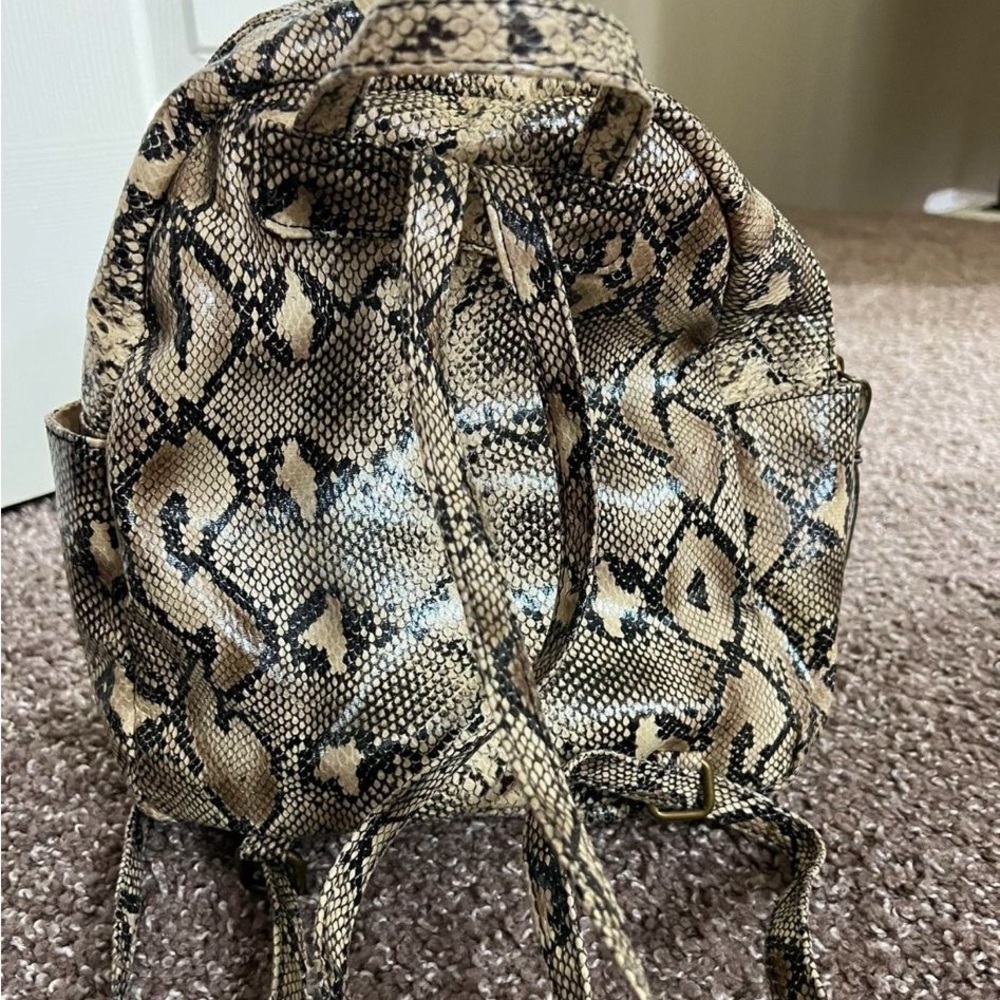 Cute women backpack black and tan color